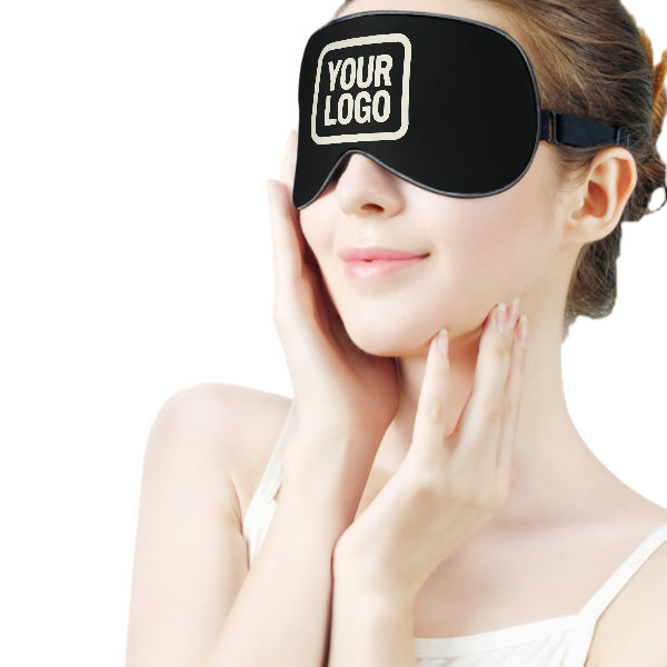 Maßgeschneidertes Schwarz Beige Schlafmaske