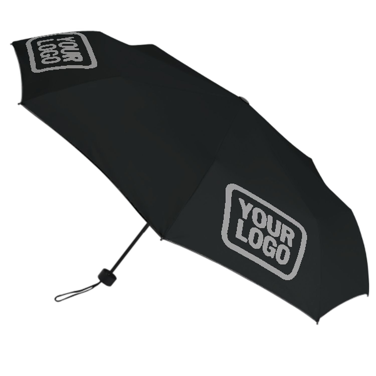 Maßgeschneidertes Schwarz Grau Automatik-Regenschirm