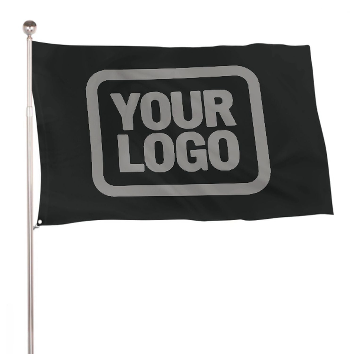 Maßgeschneidertes Schwarz Grau Flagge