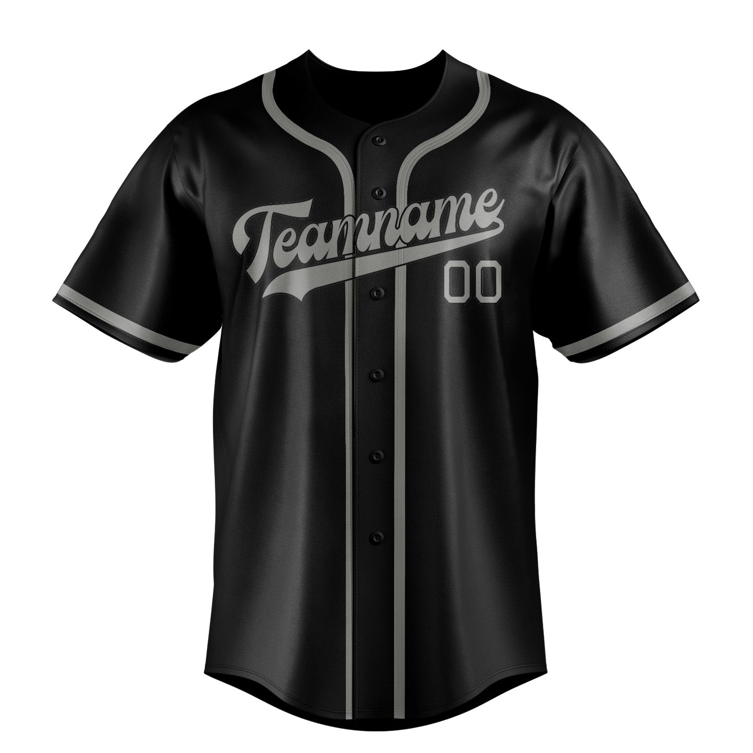 Benutzerdefiniertes Professionelles Schwarz Grau Baseballtrikot