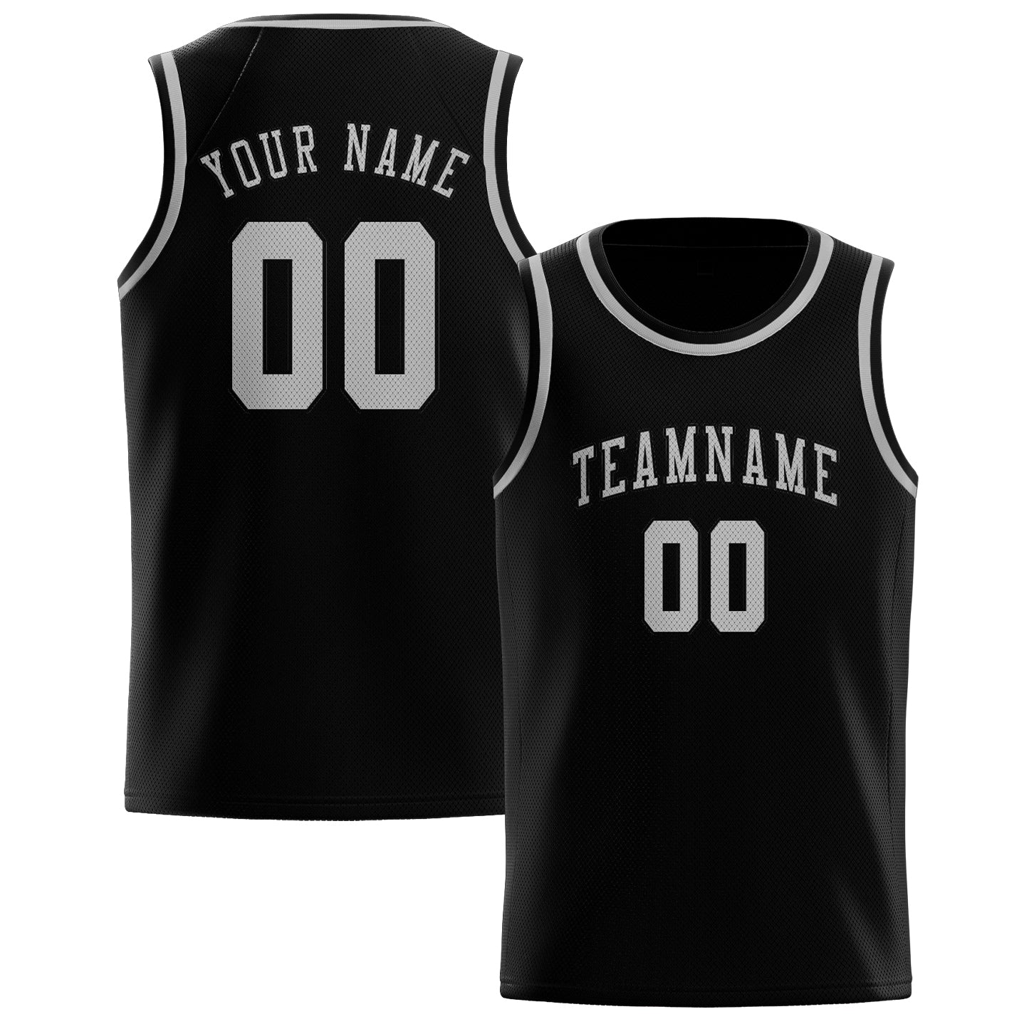 Benutzerdefiniertes Professionelles Schwarz Grau Basketballtrikot