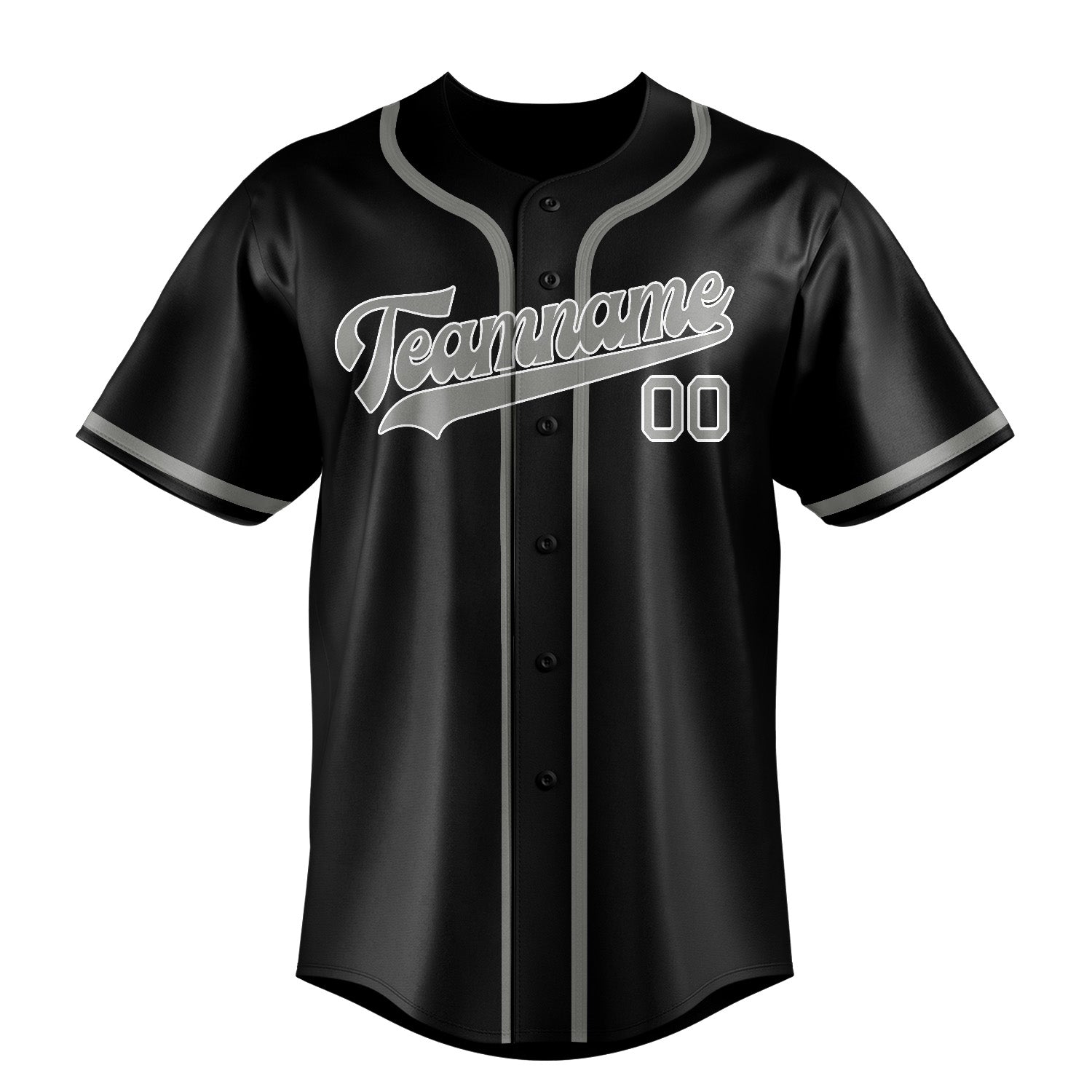 Benutzerdefiniertes Professionelles Schwarz Grau Baseballtrikot