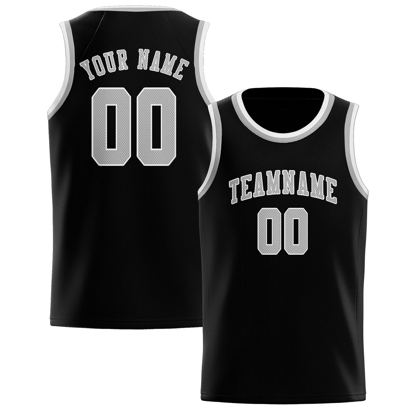 Benutzerdefiniertes Professionelles Schwarz Grau Basketballtrikot