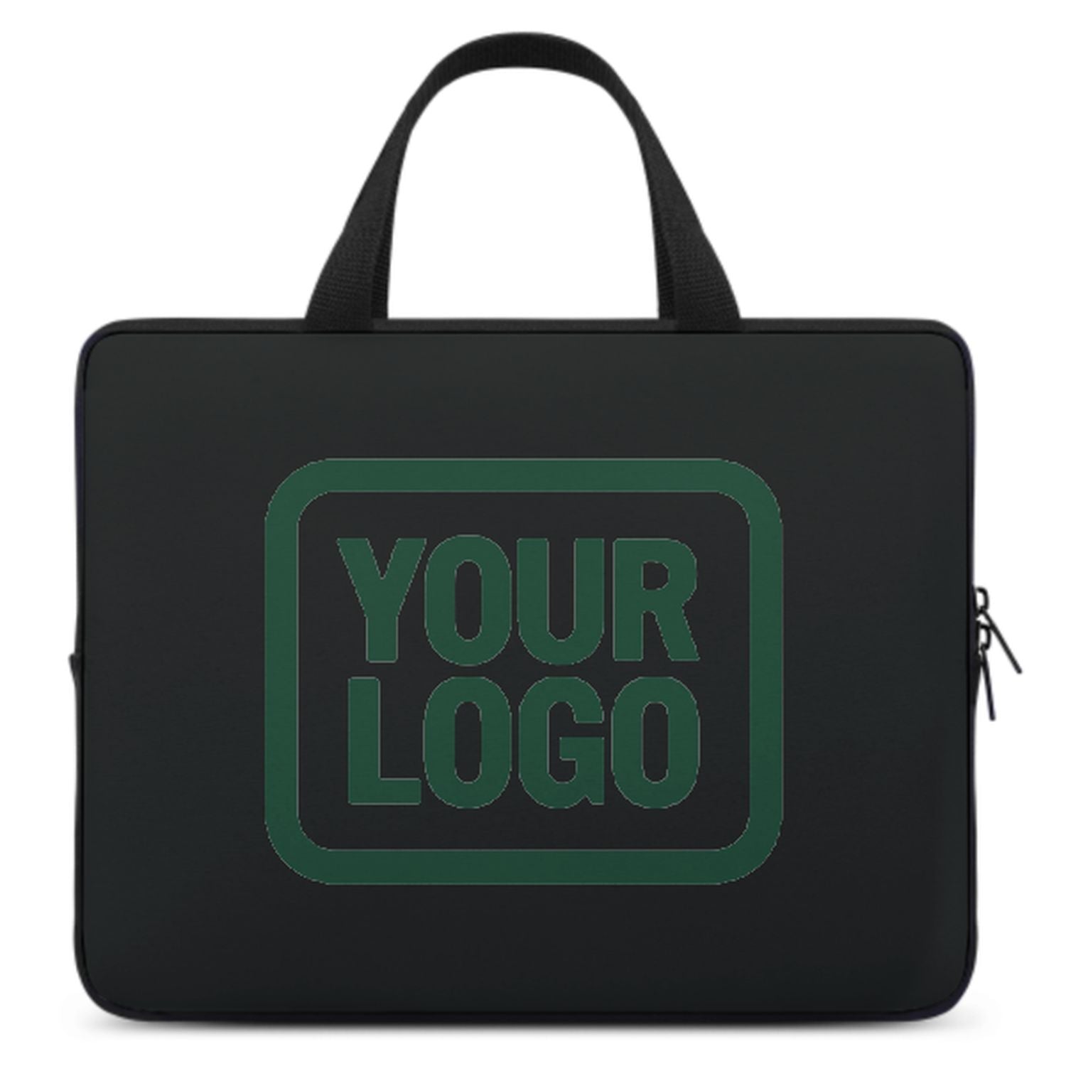 Borsa per laptop personalizzata nera e verde