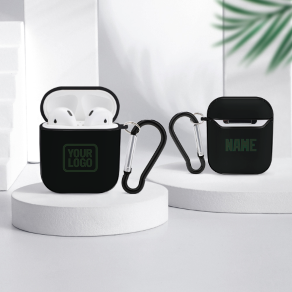 Maßgeschneidertes Schwarz Tannengrün AirPods-Hülle