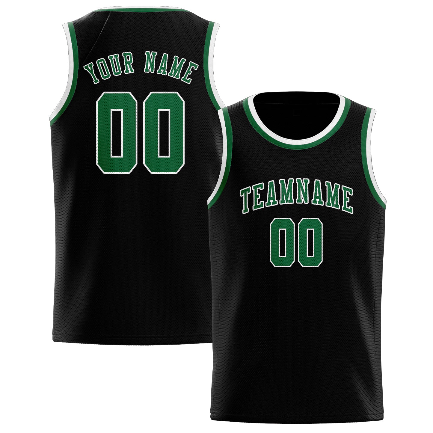 Benutzerdefiniertes Professionelles Schwarz Moosgrün Basketballtrikot