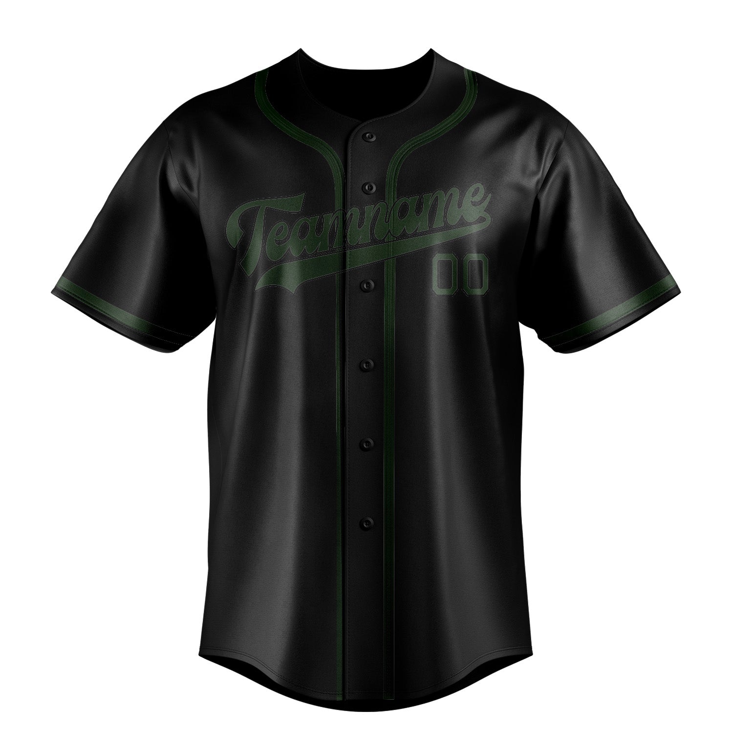 Benutzerdefiniertes Professionelles Schwarz Tannengrün Baseballtrikot