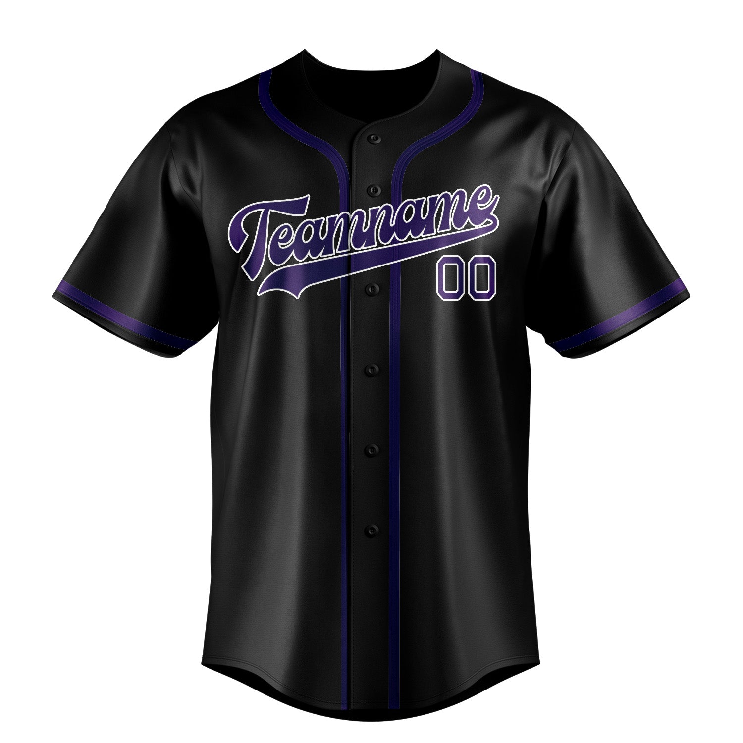 Benutzerdefiniertes Professionelles Schwarz Lila Baseballtrikot