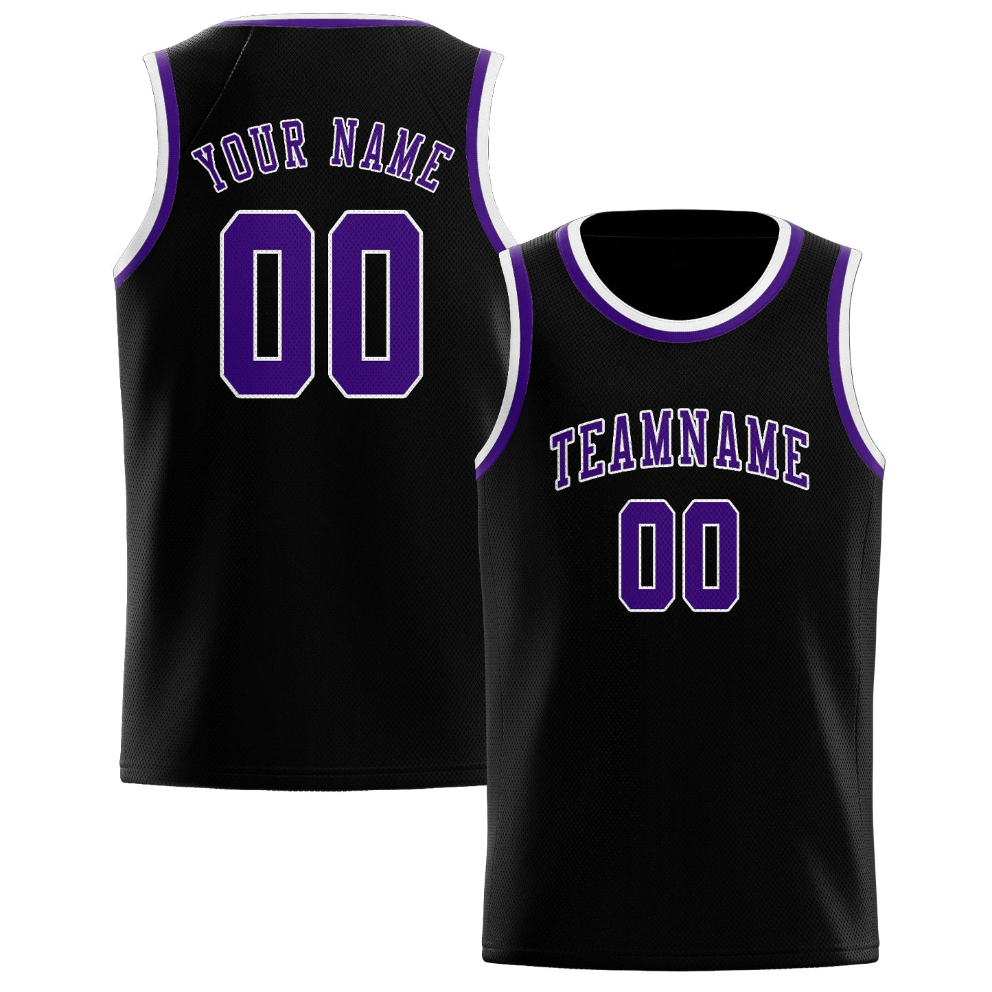Benutzerdefiniertes Professionelles Schwarz Lila Basketballtrikot