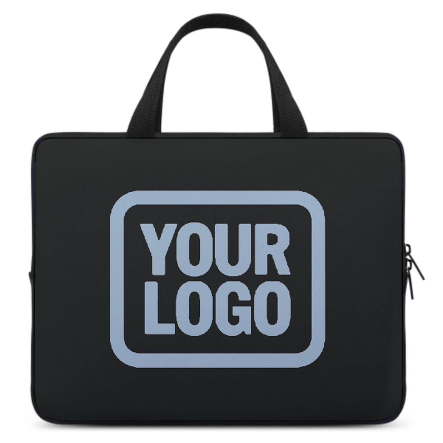 Borsa per laptop personalizzata nera e azzurra
