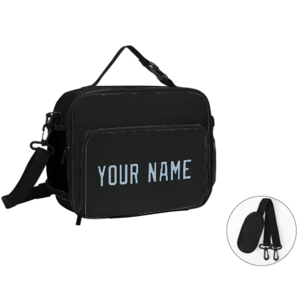 Maßgeschneidertes Schwarz Light Blue Lunch-Tasche