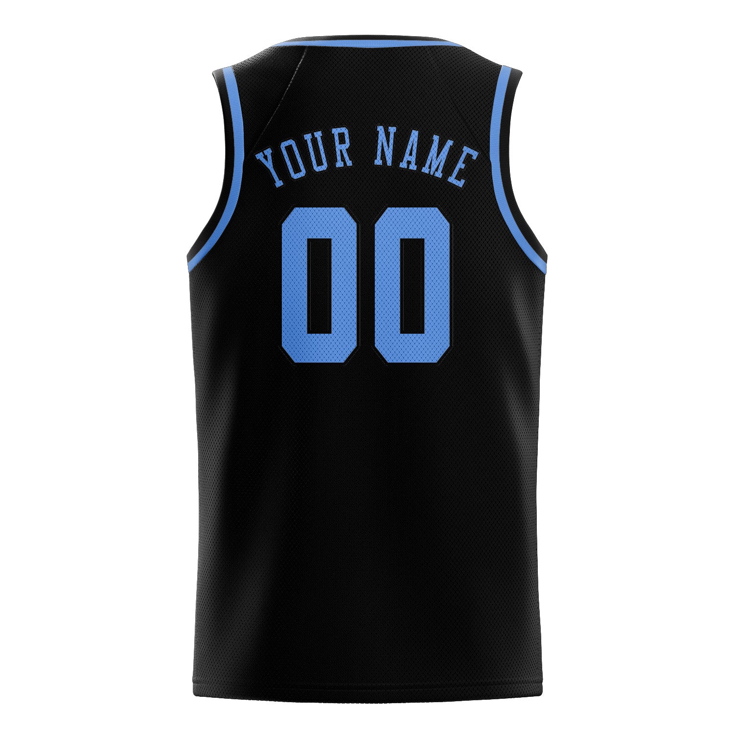 Benutzerdefiniertes Professionelles Schwarz Hellblau Basketballtrikot