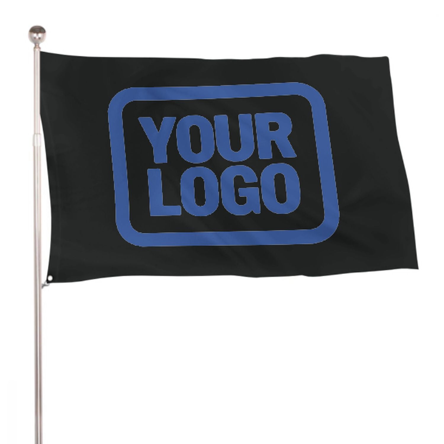 Maßgeschneidertes Schwarz Himmelblau Flagge