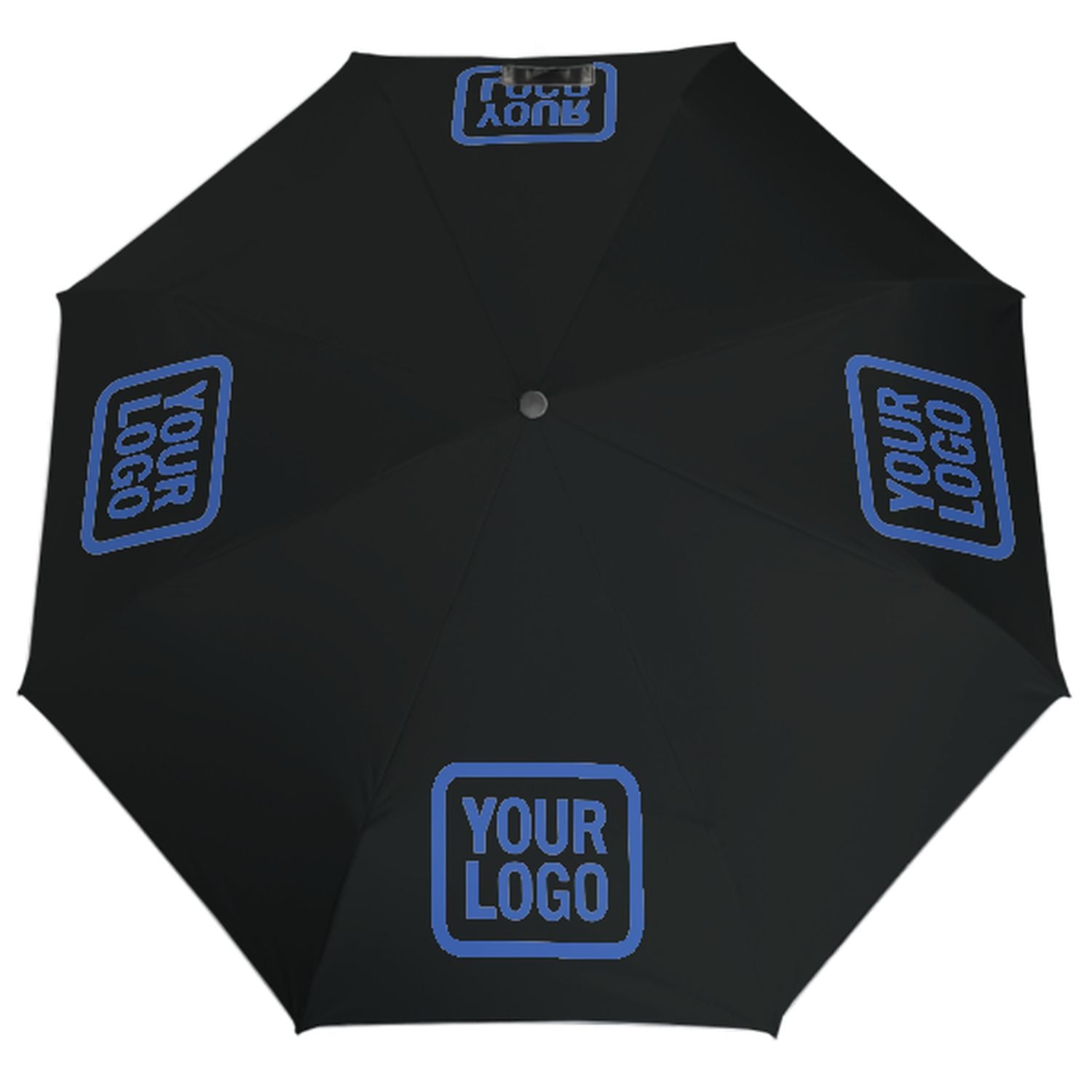 Maßgeschneidertes Schwarz Himmelblau Automatik-Regenschirm