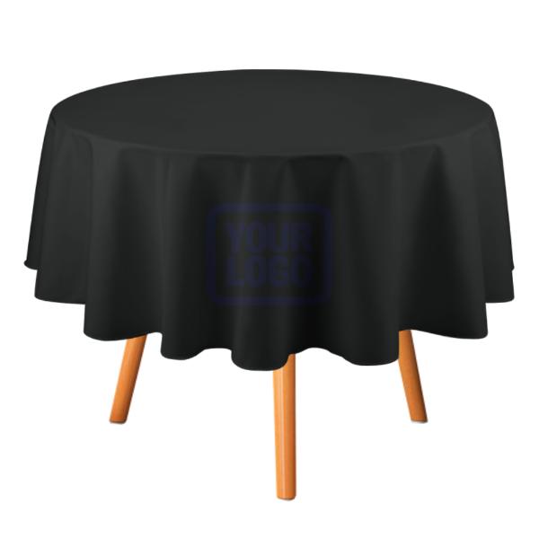 Maßgeschneidertes Schwarz Stahlblau Runde Tischdecke