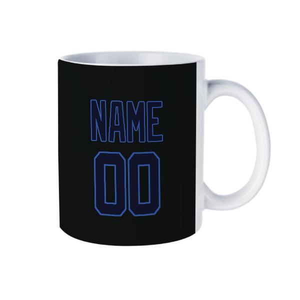 Maßgeschneidertes Schwarz Stahlblau Becher
