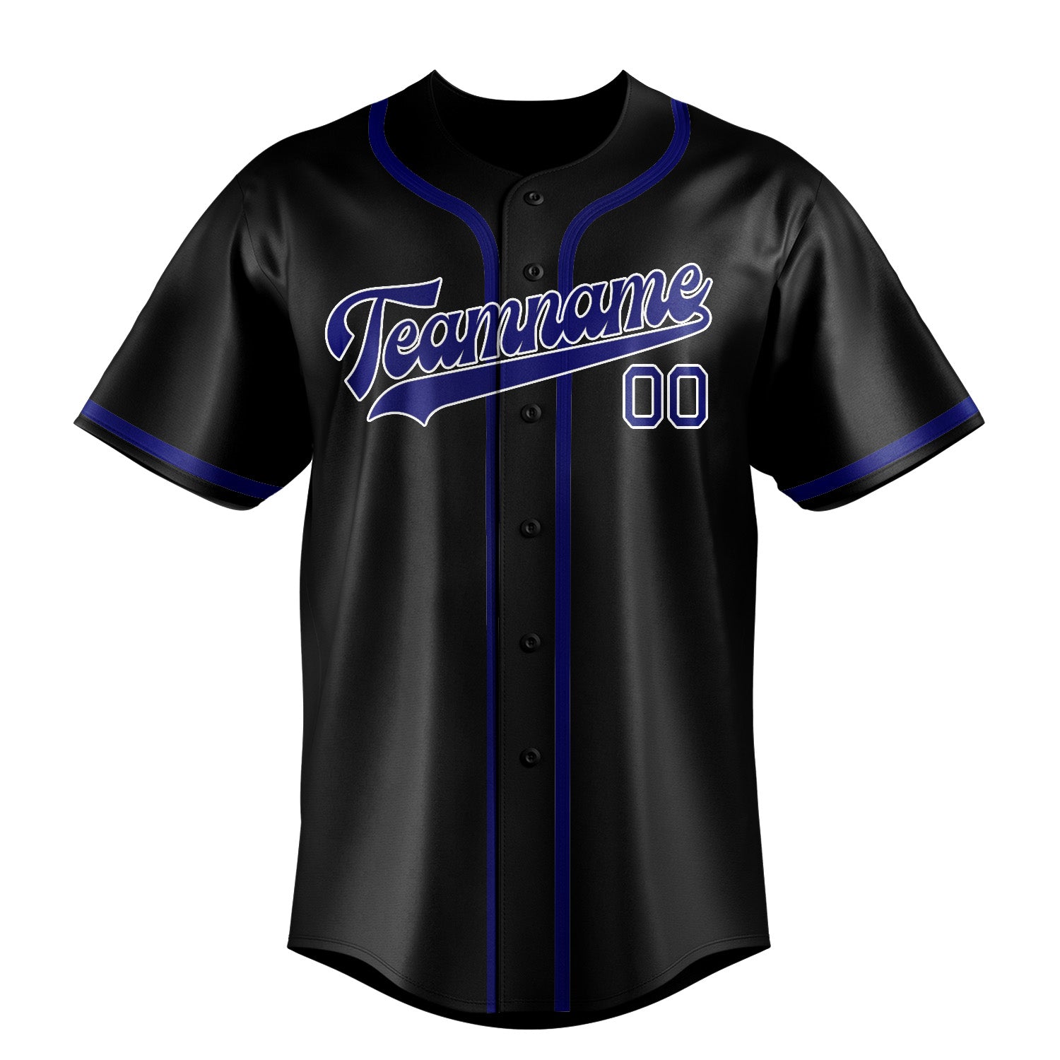 Benutzerdefiniertes Professionelles Schwarz Himmelblau Baseballtrikot