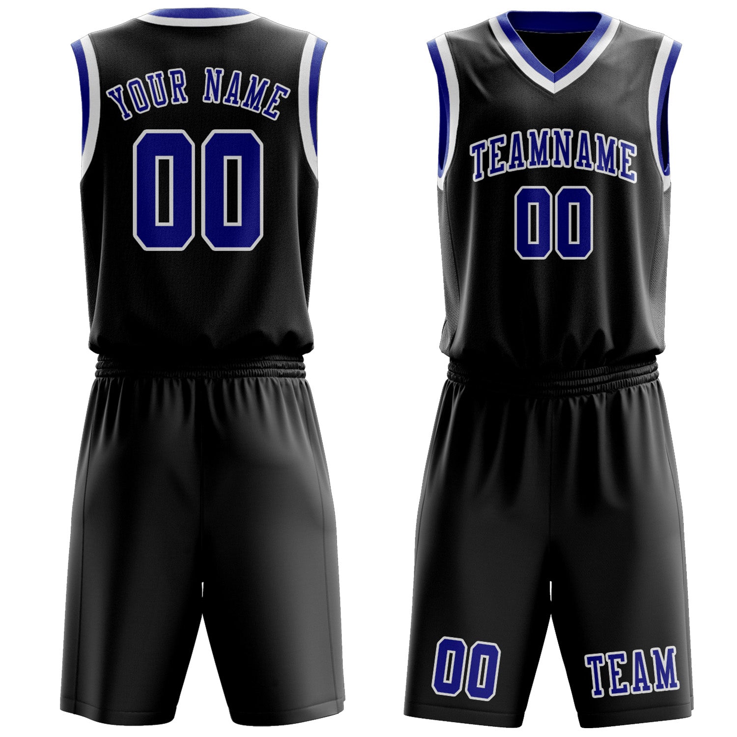 Benutzerdefiniertes Professionelles Schwarz Himmelblau Basketballtrikot-Set