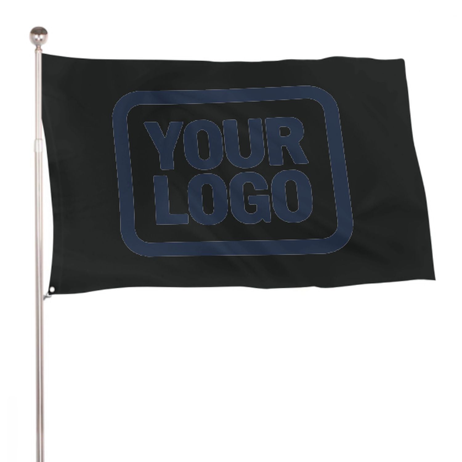 Maßgeschneidertes Schwarz Marineblau Flagge