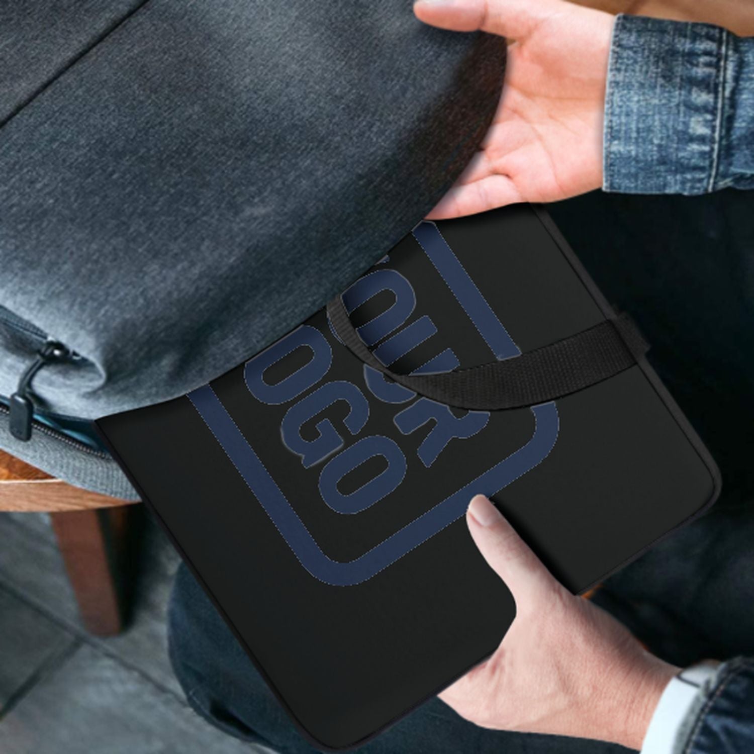 Maßgeschneidertes Schwarz Blue Laptop Tasche