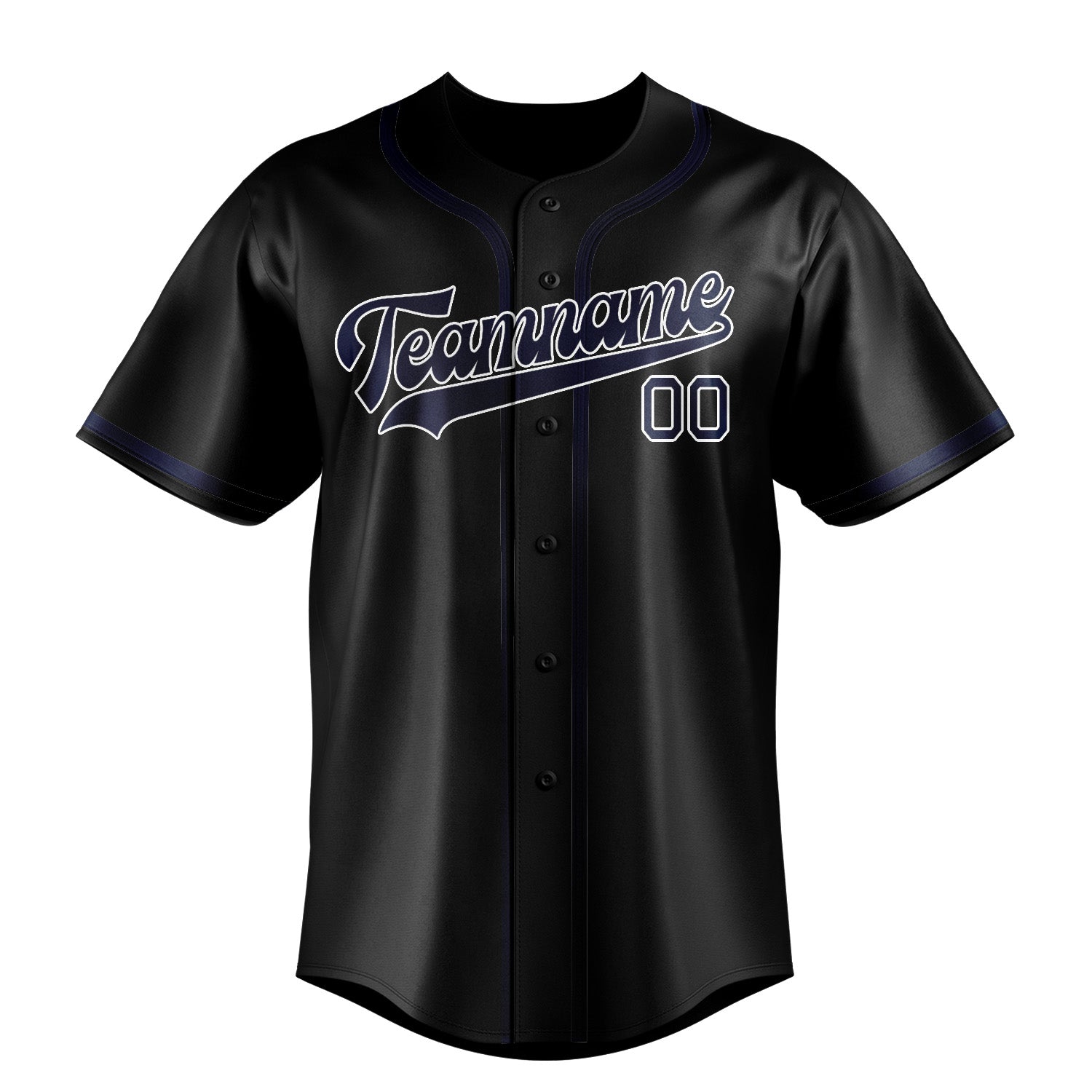 Benutzerdefiniertes Professionelles Schwarz Marineblau Baseballtrikot