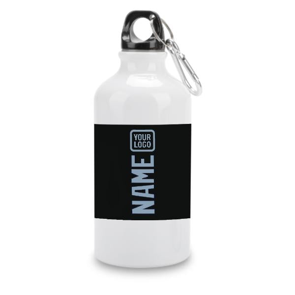 Maßgeschneidertes Schwarz Hellblau Sportflasche