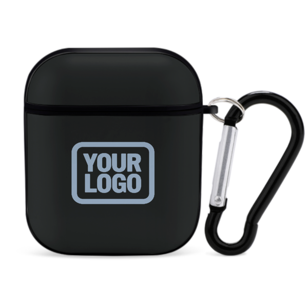 Maßgeschneidertes Schwarz Hellblau AirPods-Hülle