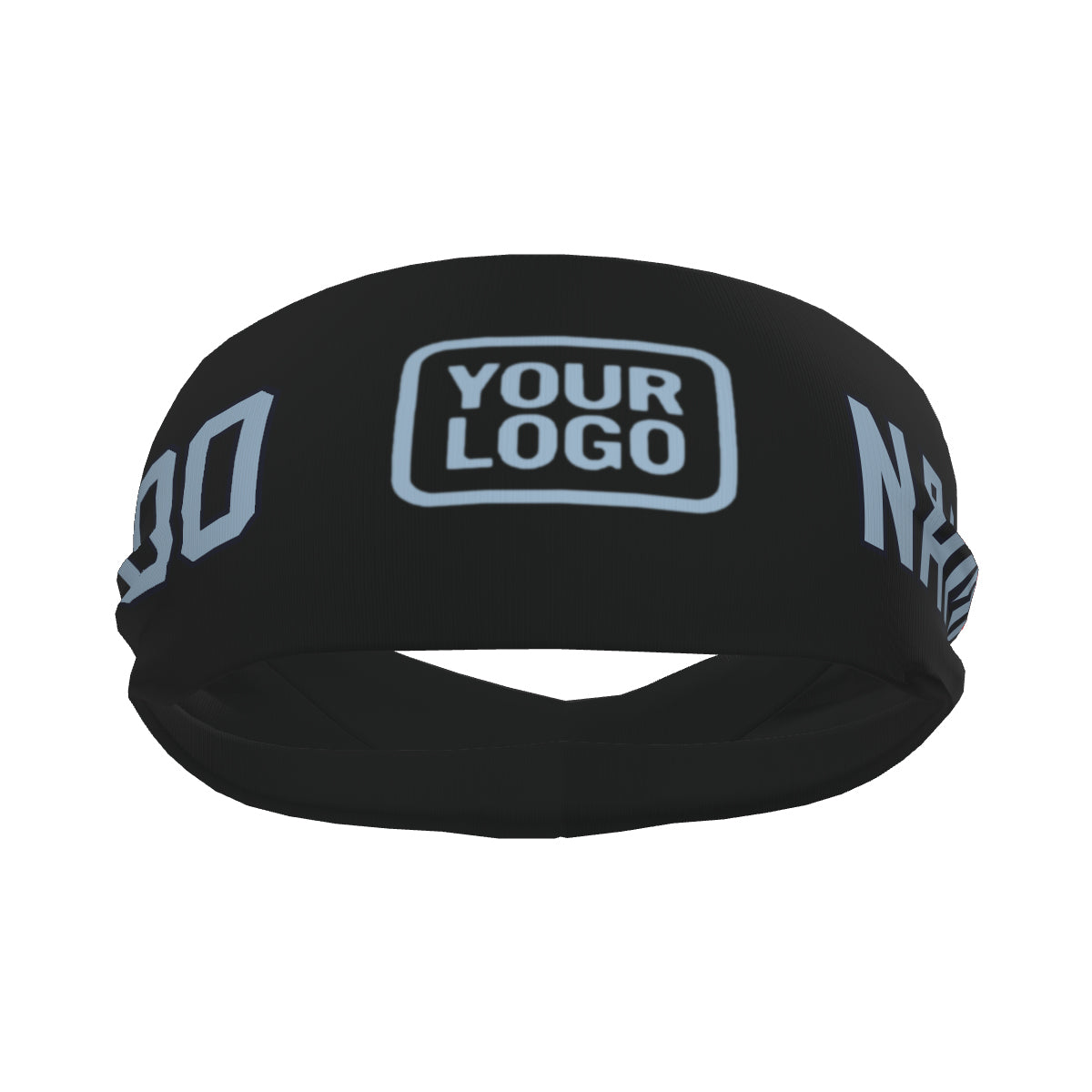 Maßgeschneidertes Schwarz Hellblau Sport Stirnband