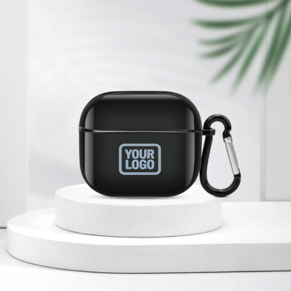 Maßgeschneidertes Schwarz Hellblau AirPods-Hülle (3. Generation)