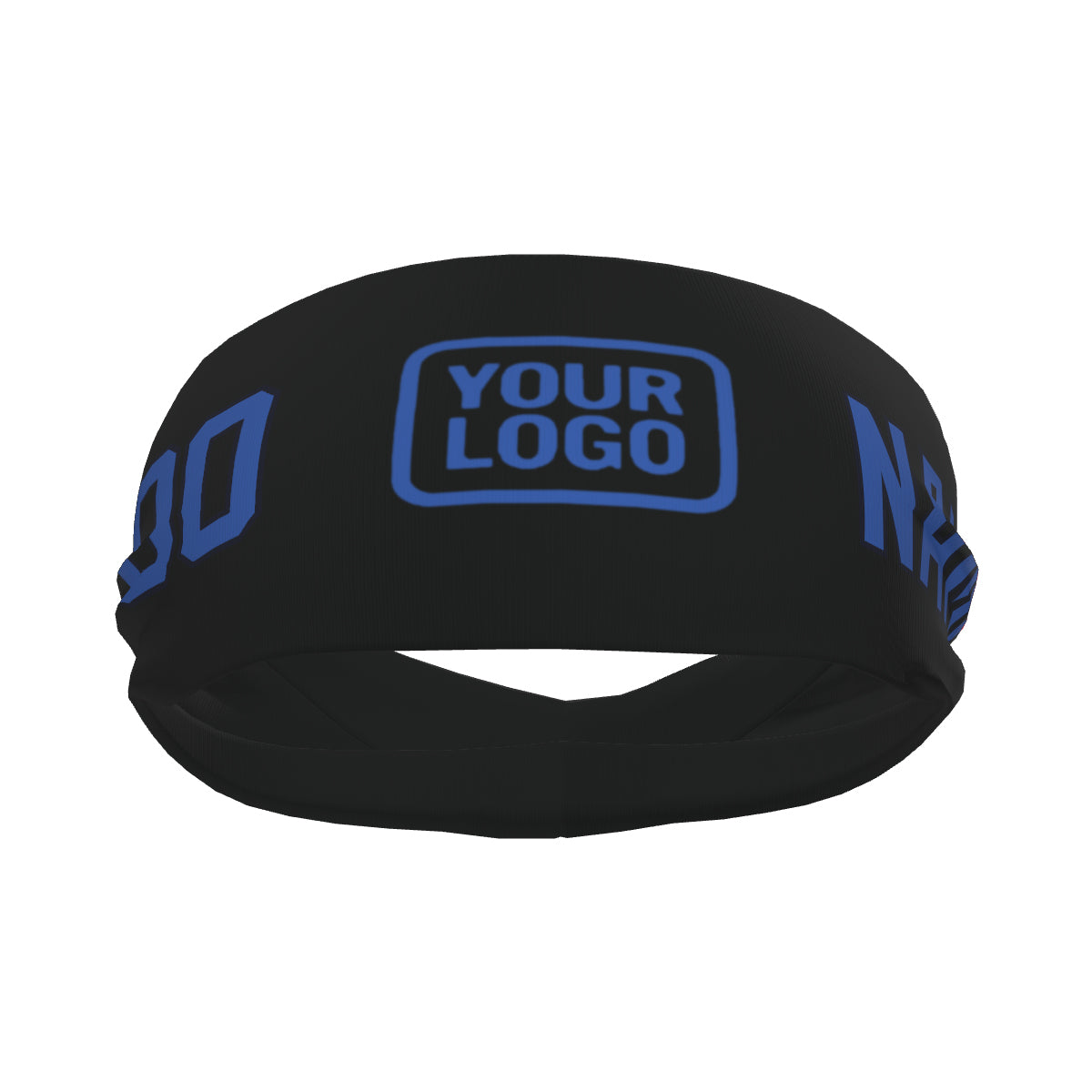 Maßgeschneidertes Schwarz Himmelblau Sport Stirnband