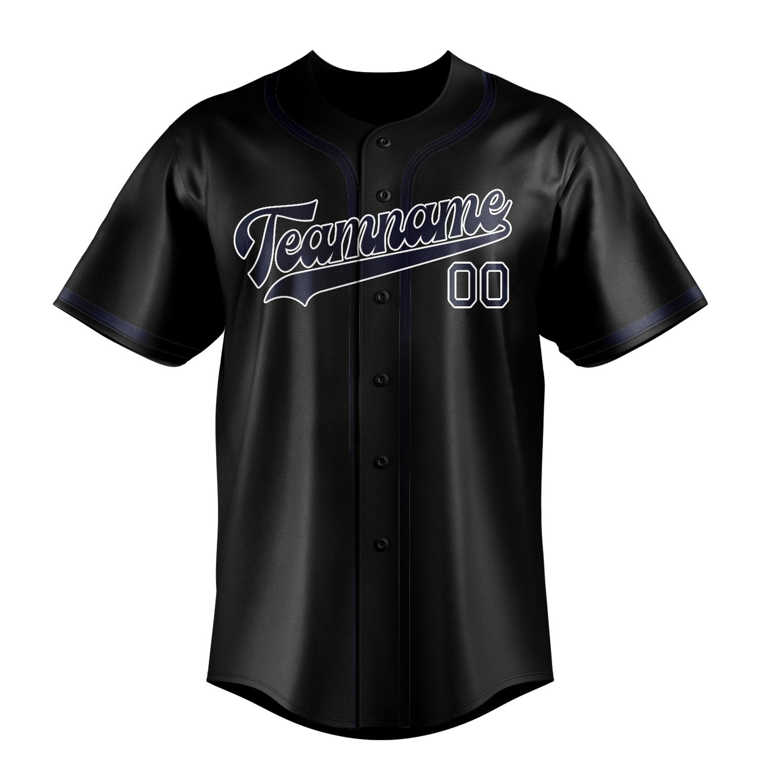 Benutzerdefiniertes Professionelles Schwarz Stahlblau Baseballtrikot