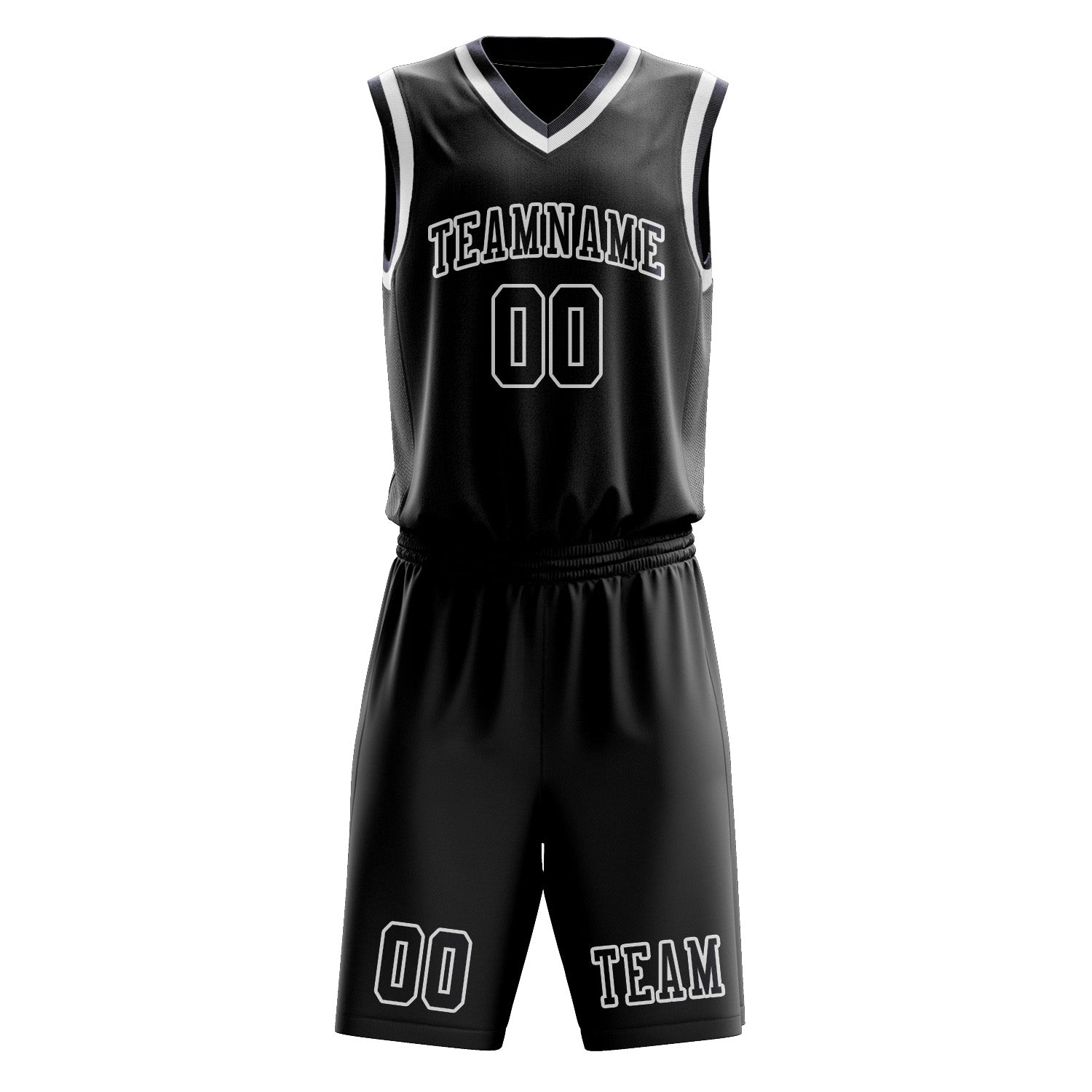 Benutzerdefiniertes Professionelles Schwarz Stahlblau Basketballtrikot-Set