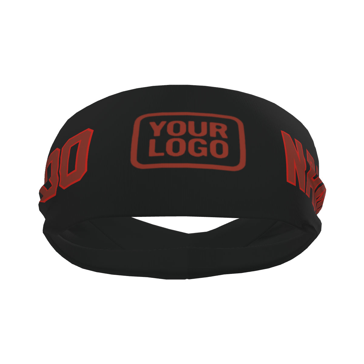 Maßgeschneidertes Schwarz Korallenrot Sport Stirnband