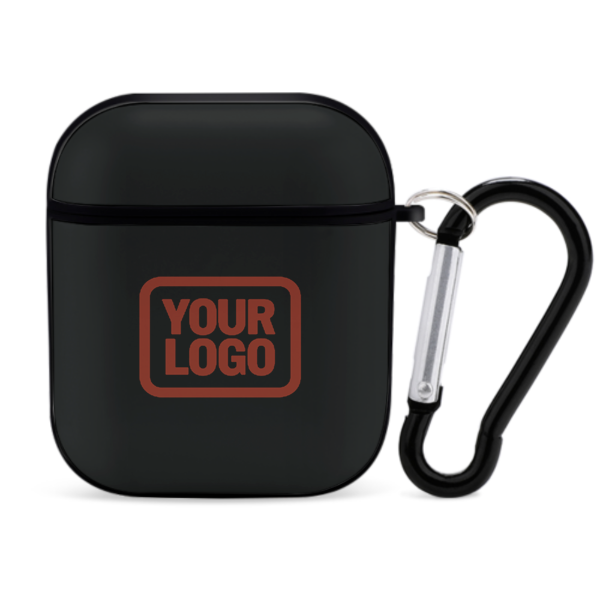 Maßgeschneidertes Schwarz Korallenrot AirPods-Hülle