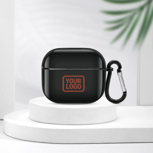 Maßgeschneidertes Schwarz Korallenrot AirPods-Hülle (3. Generation)
