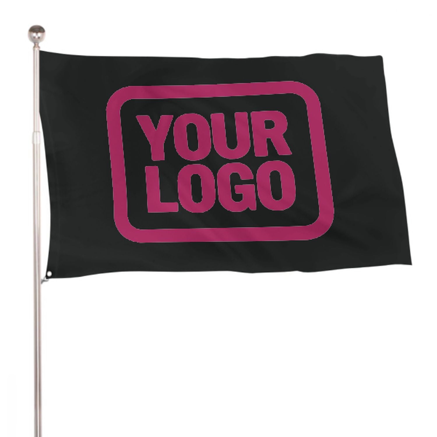 Maßgeschneidertes Schwarz Rosarot Flagge