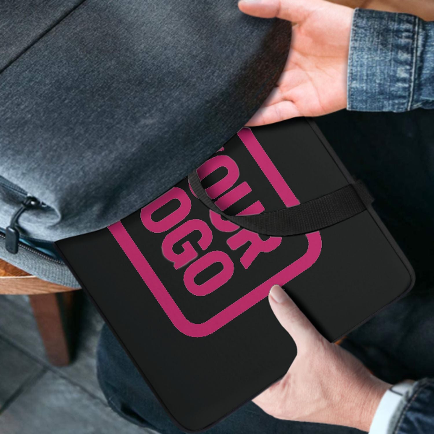Maßgeschneidertes Schwarz Pink Laptop Tasche