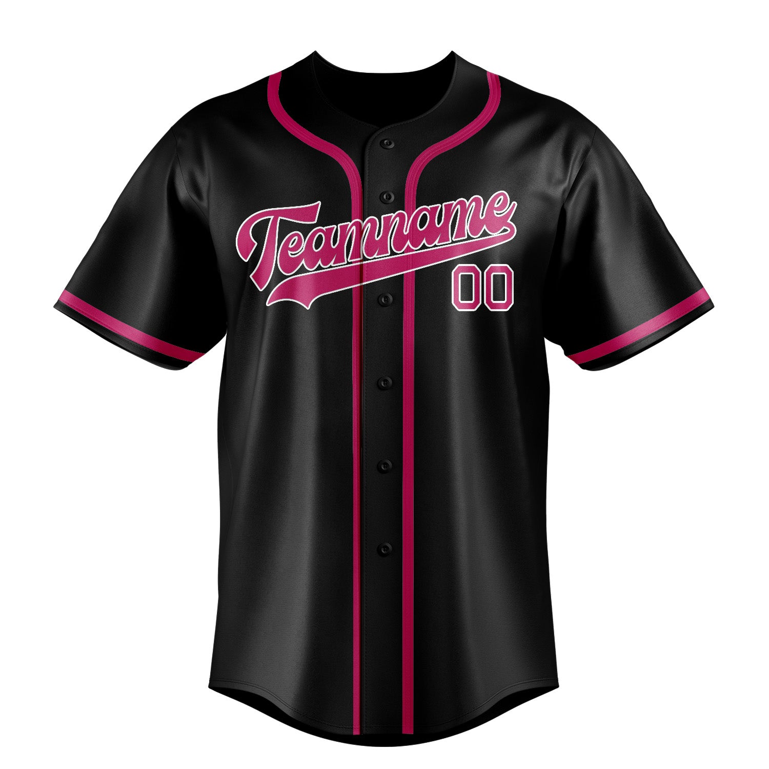 Benutzerdefiniertes Professionelles Schwarz Rosarot Baseballtrikot