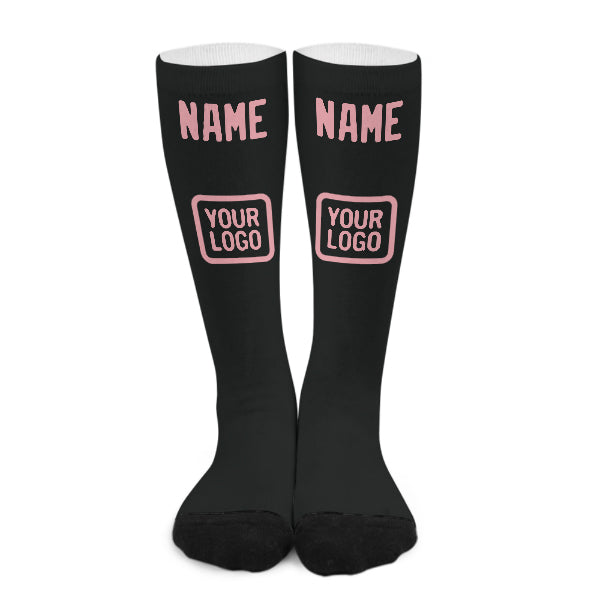 Maßgeschneidertes Schwarz Rosa Kniestrümpfe