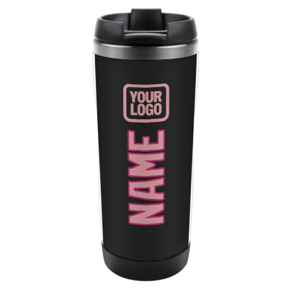 Maßgeschneidertes Schwarz Rosa Edelstahlbecher