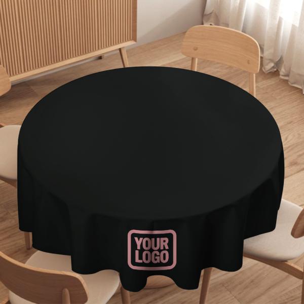 Maßgeschneidertes Schwarz Rosa Runde Tischdecke