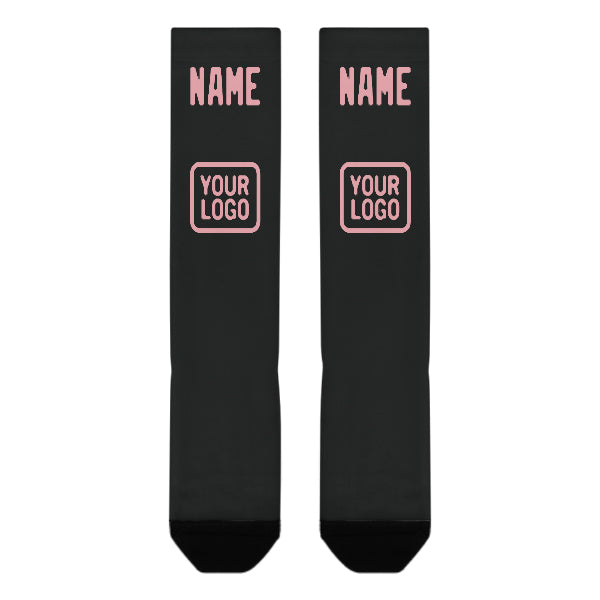 Maßgeschneidertes Schwarz Rosa Kniestrümpfe