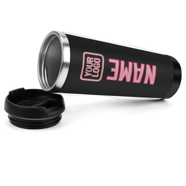 Maßgeschneidertes Schwarz Rosa Edelstahlbecher