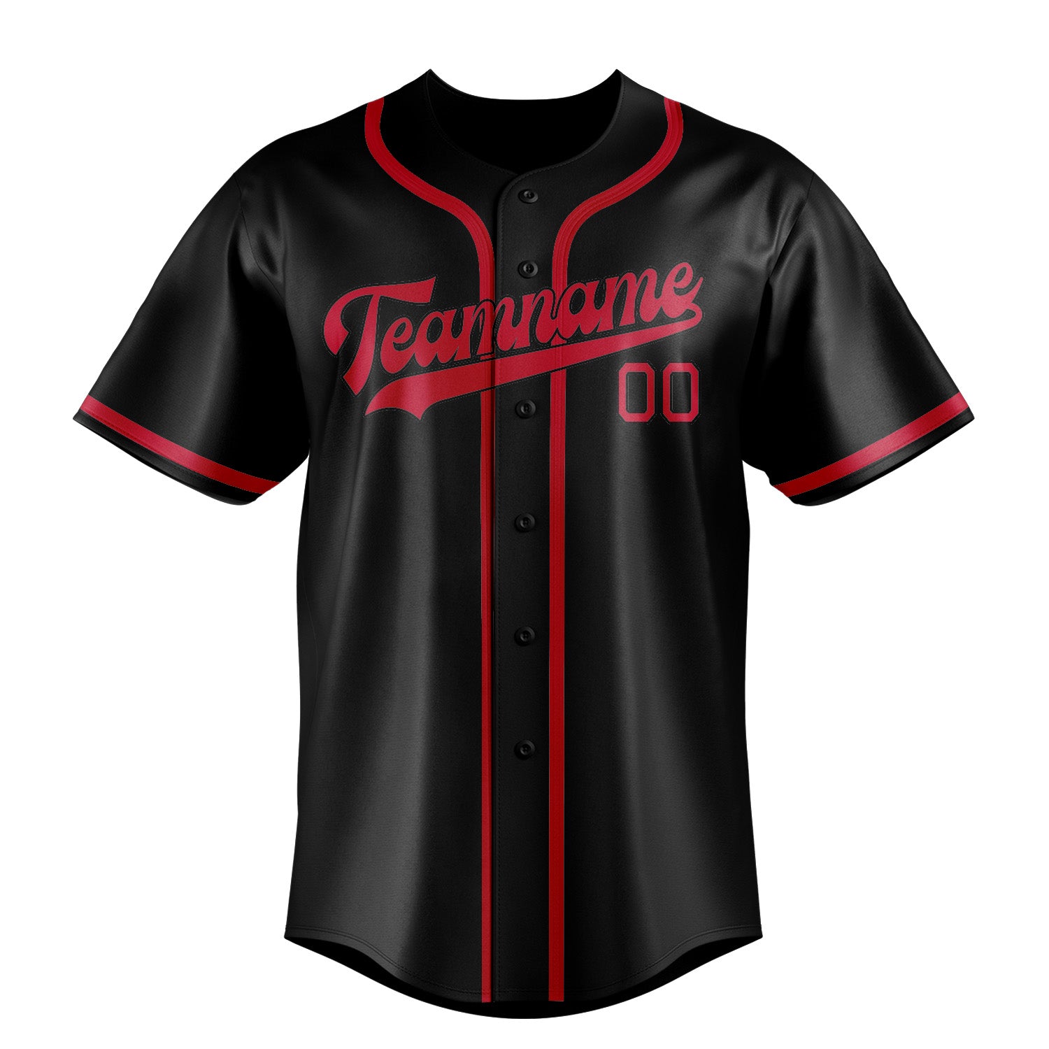 Benutzerdefiniertes Professionelles Schwarz Rot Baseballtrikot