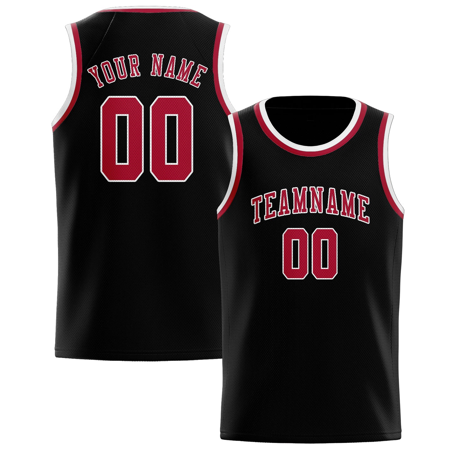 Benutzerdefiniertes Professionelles Schwarz Rot Basketballtrikot