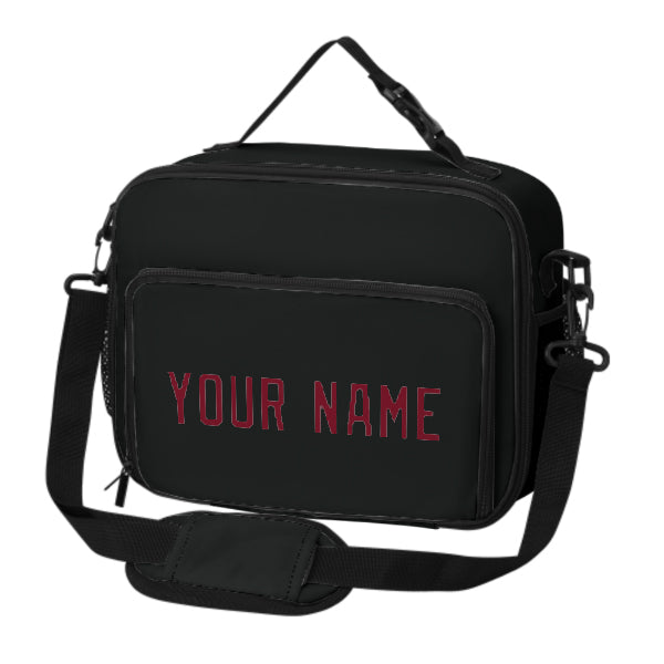 Maßgeschneidertes Schwarz Crimson Red Lunch-Tasche