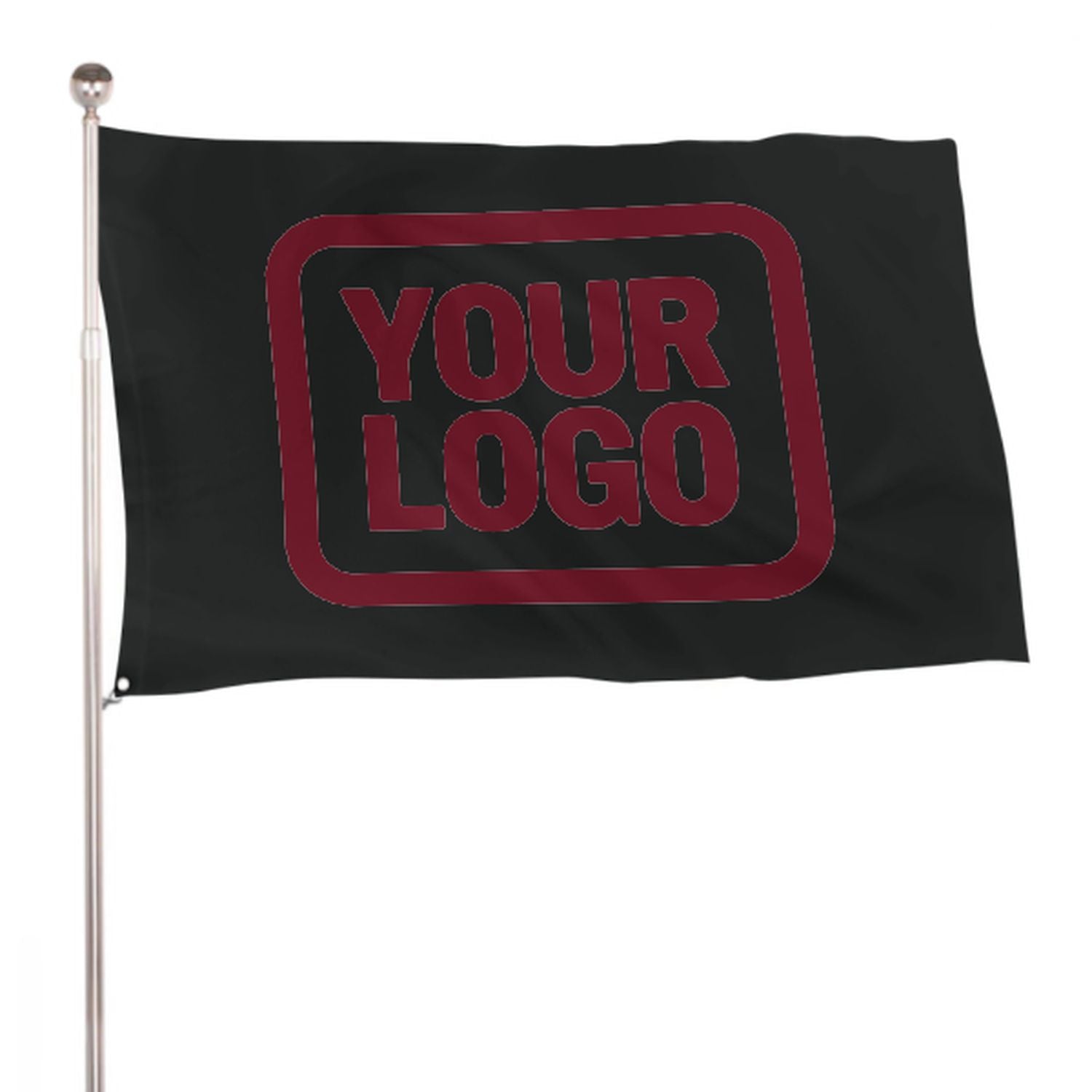 Maßgeschneidertes Schwarz Karmesinrot Flagge