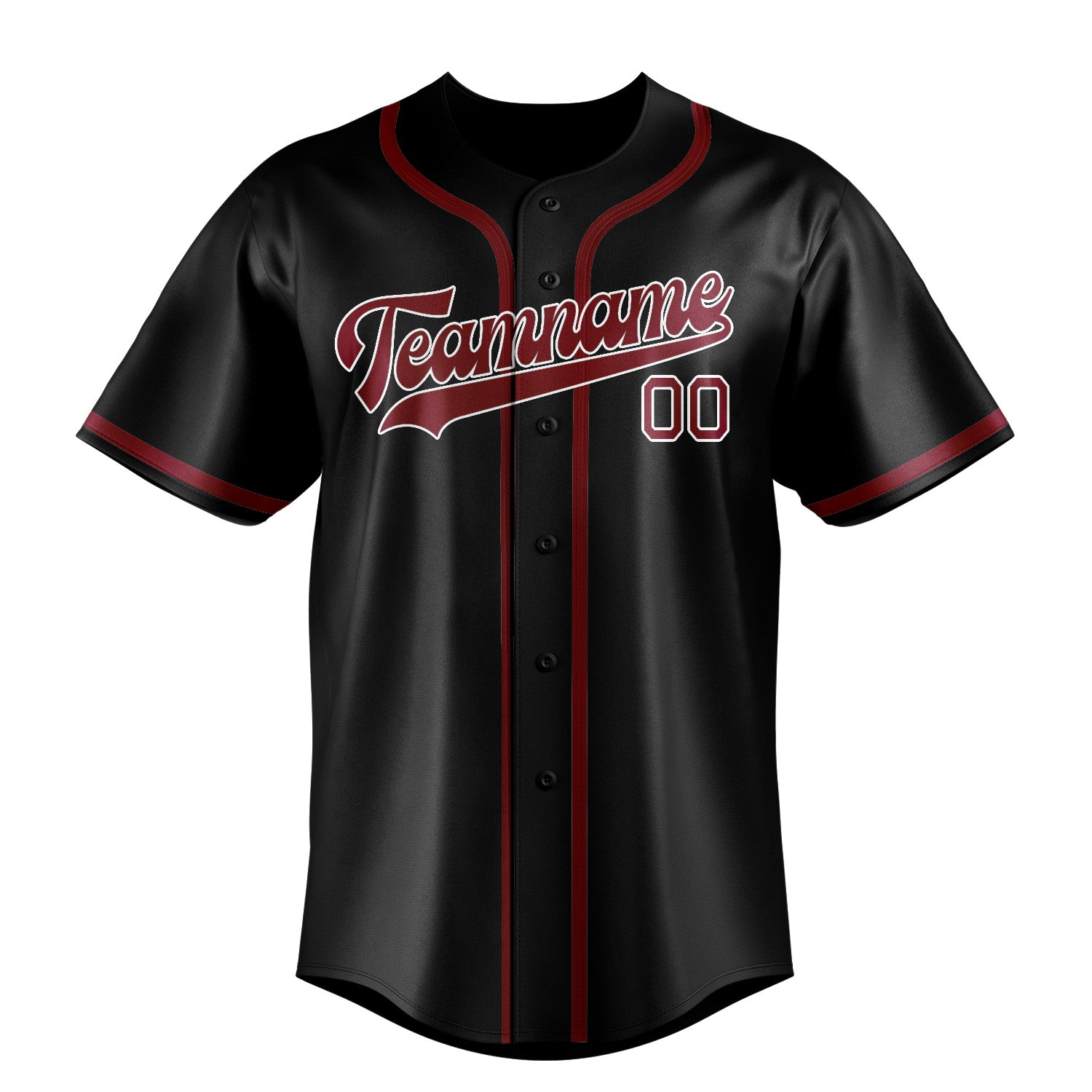 Benutzerdefiniertes Professionelles Schwarz Karmesinrot Baseballtrikot