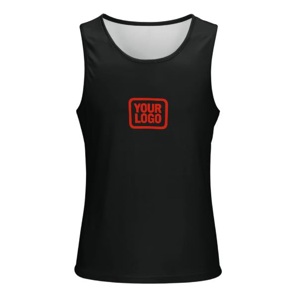 Maßgeschneidertes Schwarz Orangerot Herren Tanktop