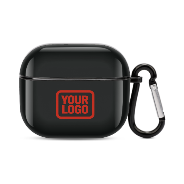Maßgeschneidertes Schwarz Orangerot AirPods-Hülle (3. Generation)